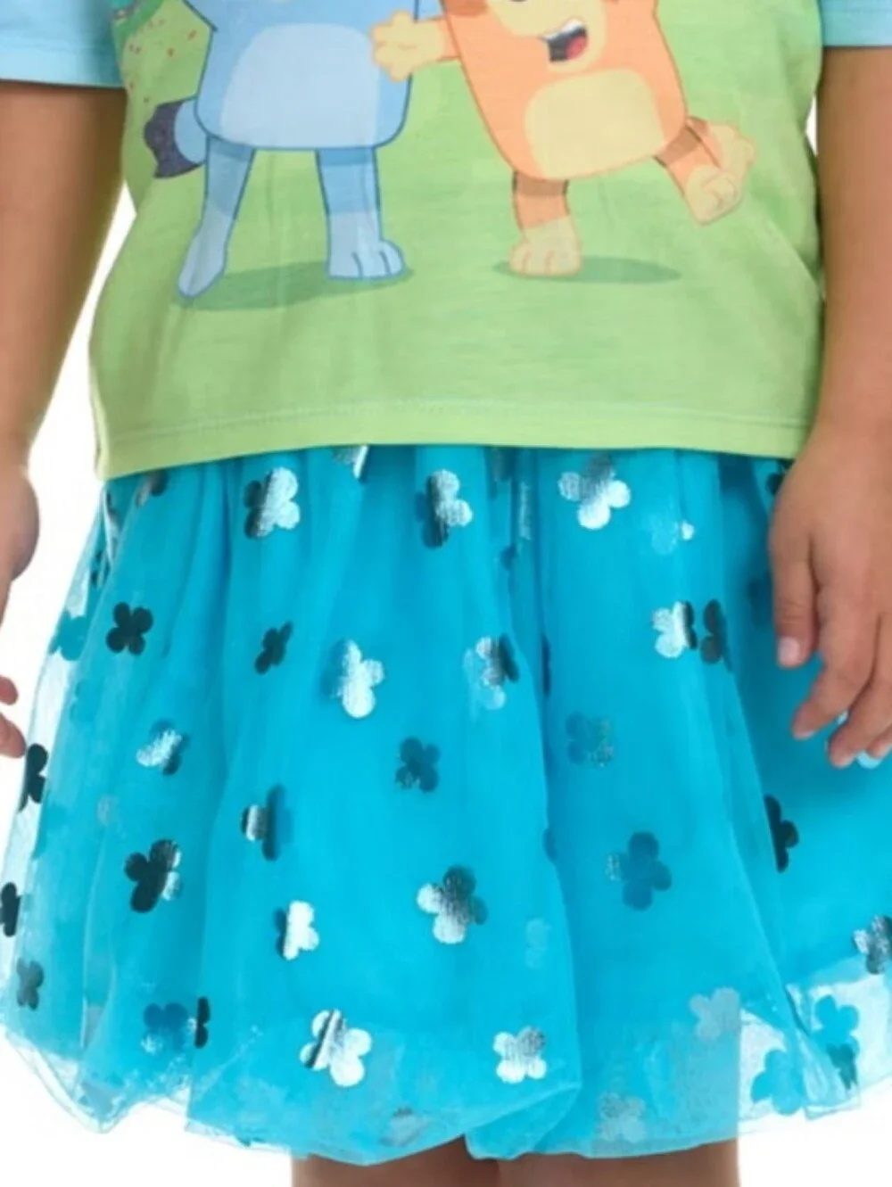Bluey Bingo 3 piece Tutu Set Jacket Tutu Skirt and Shirt Blue 3T